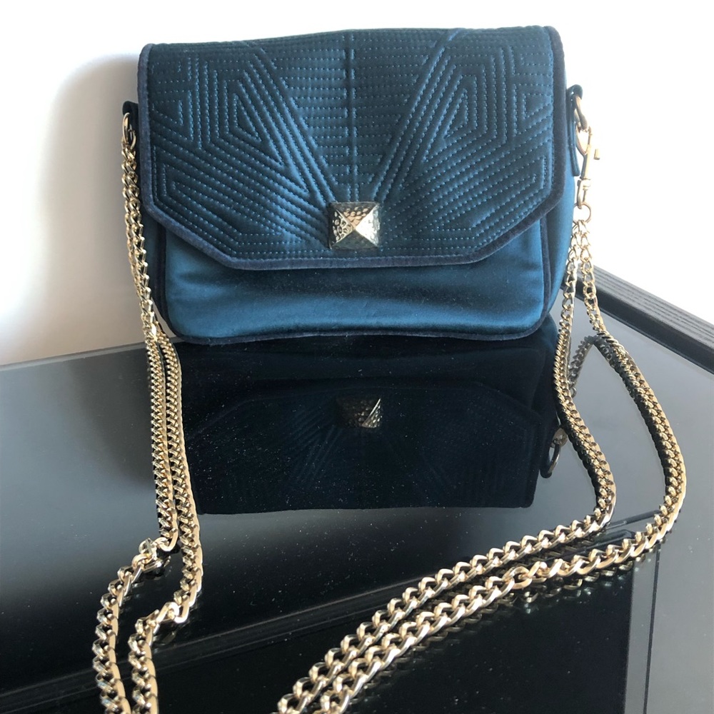 Blue with Gold Chain Reiss purse
